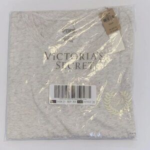 Victoria's Secret PINK Campus Cotton Tee Oversized Short-Sleeve T-Shirt oatmeal